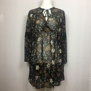 Victorian Neck Tie Dress Peasant Eyelet Front